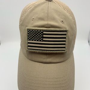 Pit Bull US Patch Adjustable Tan Trucker Baseball Cap